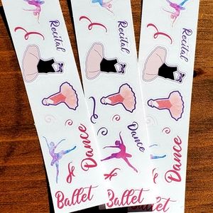 Girls Birthday Ballet Party Favor Sticker Sheets